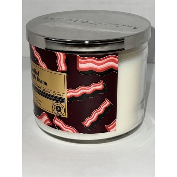 Bath & Body Works CANDIED MAPLE BACON Limited Edition Large 3-Wick Candle 2022 - Picture 10 of 16